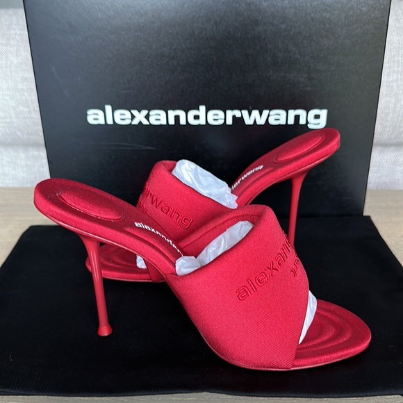 SOLD Alexander Wang Sienna Logo Lycra Mules - Picture 6 of 9
